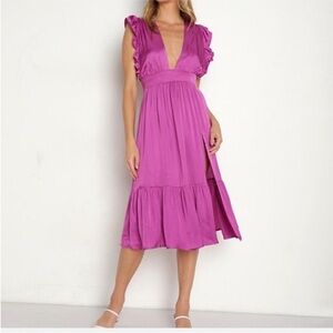 NEW STILLWATER size L the jessie midi dress in rose pink